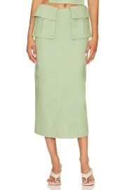 Camila Coelho Rousseau Midi Skirt In Sage Green at Revolve