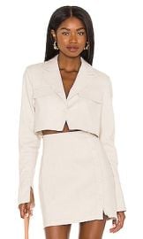 Camila Coelho Tessa Crop Blazer in Nude at Revolve