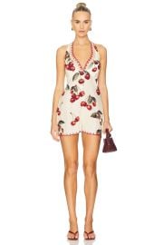 Camilla Button Front Halter Playsuit In Notes From The Road at Revolve