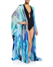 Camilla Oversized Silk Chiffon Robe at Neiman Marcus