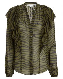 Camilla Ruffled Zebra Print Blouse at Intermix