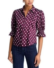 Camille Polka Dot Silk Blouse at Bloomingdales