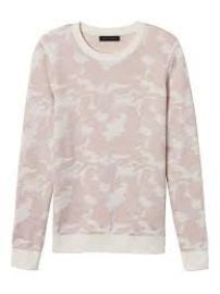 Camo print sweater in blush at Banana Republic