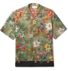 Camp-Collar Printed Silk-Twill Shirt  Gucci at Mr Porter