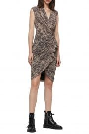 Cancity Leopard Print Wrap Gathered Dress by All Saints at Nordstrom Rack