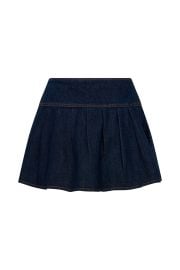 Candice Pleated Denim Mini Skirt - Indigo Blue vert MESHKI US at Meshki