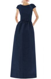 Cap Sleeve A-line Gown by Alfred Sung at Nordstrom