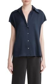 Cap Sleeve Gathered Back Silk Blouse at Nordstrom