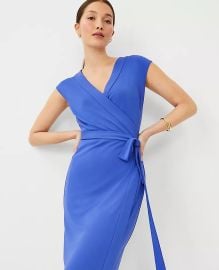 Cap Sleeve Wrap Midi Dress at Ann Taylor