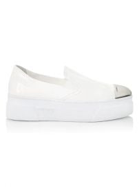 Cap-Toe Metallic Platform Slip-On Sneakers at Saks Fifth Avenue