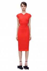 Cap sleeve heart fitted dress at Victoria Beckham