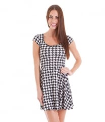 Cap sleeve houndstooth dress at Amazon