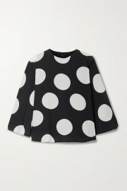 Cape-Effect Polka-Dot Silk-Georgette Blouse by Valentino at Net A Porter