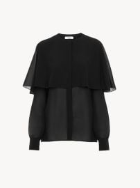 Cape blouse in silk georgette Black - Chlo at Chloe