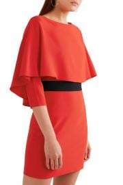 Cape-effect grosgrain-trimmed crepe mini dress at The Outnet