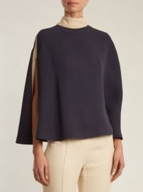 Cape-sleeve tie-neck silk-crepe blouse at Matches