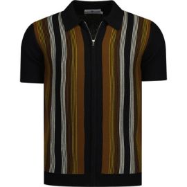 Capitol MADCAP ENGLAND 60s Mod Stripe Zip Polo B at Madcap