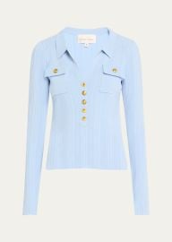 Cara Cara Belleport Rib-Knit Button Top - at Bergdorf Goodman