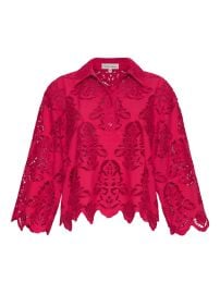 Cara Cara Erica Scalloped Shirt Red at Farfetch