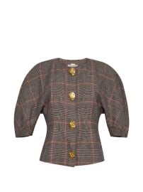 Cara Cara Fletcher Odette-plaid puff-sleeve Top Brown at Farfetch