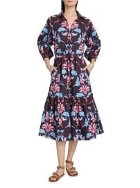 Cara Cara Hutton Fleur Crest Cotton Shirtdress | Saks Fifth Avenue at Saks Fifth Avenue