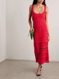 Cara Cara Joan Dress in Red Crochet at Net a Porter