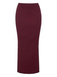Cara Cara Jocelyn Ribbed Midi Skirt Red at Farfetch