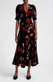 Cara Cara Kieran Floral Stretch Velvet Dress at Nordstrom