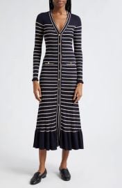 Cara Cara Marina Stripe Long Sleeve Midi Sweater Dress at Nordstrom