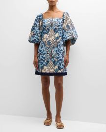 Cara Cara Montauk Puff-Sleeve Cotton Poplin Mini Dress at Neiman Marcus