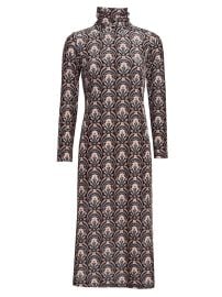 Cara Cara Piper Medallion Print Velvet Belted Dress at Saks Fifth Avenue