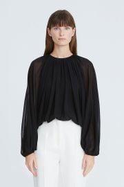 Cara Chiffon Blouson Top    at Halston