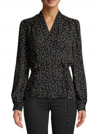 Cara Polka Dot Wrap Blouse at Saks Fifth Avenue