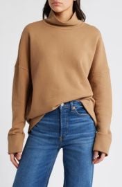 Cara Turtleneck Cotton Blend Sweatshirt at Nordstrom