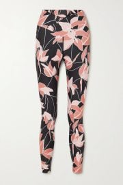 Cara floral-print stretch leggings by Beach Riot at Net a Porter