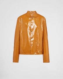 Caramel Leather shirt Prada at Prada