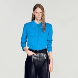 Cardigan with metal buttons at Sandro