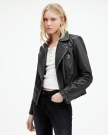 Cargo Distressed Leather Biker Jacket BlackGrey ALLSAINTS US at All Saints