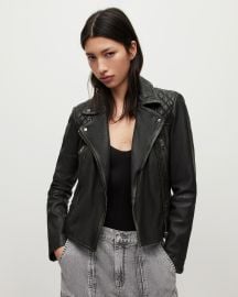 Cargo Leather Biker Jacket BlackGrey ALLSAINTS US at All Saints