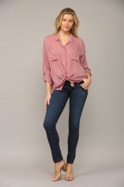 Cargo Pocket Tie Front Top at Maven West Clothing