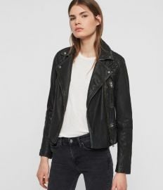 Cargo leather biker jacket at All Saints