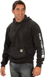 Carhartt Signature Sleeve Logo Hooded Sweatshirt at Amazon