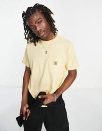 Carhartt WIP pocket T-shirt in yellow at ASOS