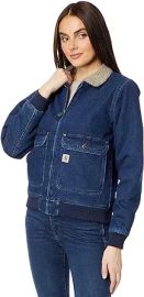 Carhartt Women39s Relaxed Fit Denim Sherpa-Lined Jacket at Women39s Coats Shop at Amazon