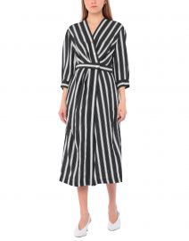 Carl Button Front Stripe Midi Dress by Sandro at Yoox