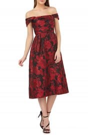 Carmen Marc Valvo Infusion Off the Shoulder Brocade Dress at Nordstrom