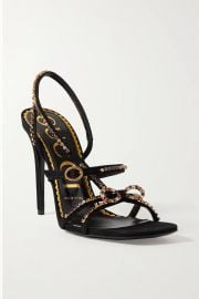 Carmen crystal-embellished suede sandals at Net a Porter