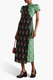 Carole Printed Patchwork Effect Silk Crepe Midi Wrap Dress at The Outnet