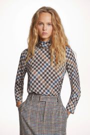 Carolina Herera Harris Check Blouse at Carolina Herrera