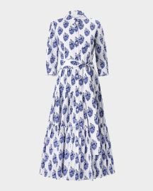 Carolina Herrera 34-Sleeve Tiered Midi Shirtdress at Neiman Marcus